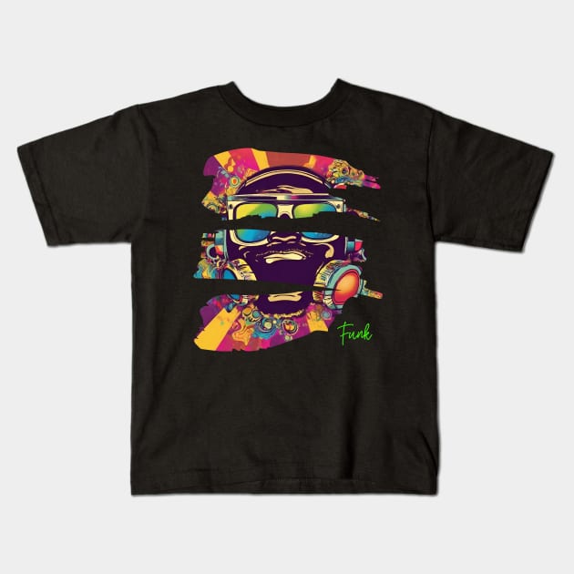 FUNK Music Trippy Art Kids T-Shirt by Klau